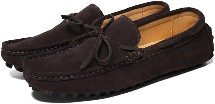 New Men's Shoes Mens Loafers Suede Leather Moccasins Driving Loafers Boat Shoes Simple Comfortable Flexible Flat Heel Lightweight Resistant Casual