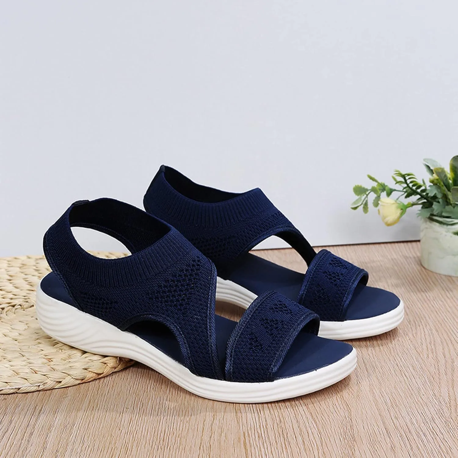 Orthopedic Sandals for Women Summer Walking Sandals Arch Support Ankle Strap Sandals Comfortable Casual Wedge Shoes