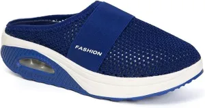 Orthopedic Shoes for Women Air Cushion Slip-on Diabetic Walking Shoes Closed Toe Slippers Breathable Wedge Platform Slipper with Arch Support