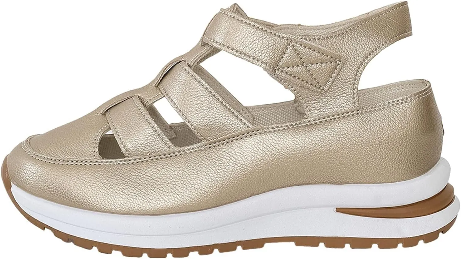 Orthopedic Wedge Sandals for Women Summer Dressy Closed Toe Ankle Strap Platform Sneakers Cutout Low Wedges Slip on Sandals Comfortable Outdoor Shoes 