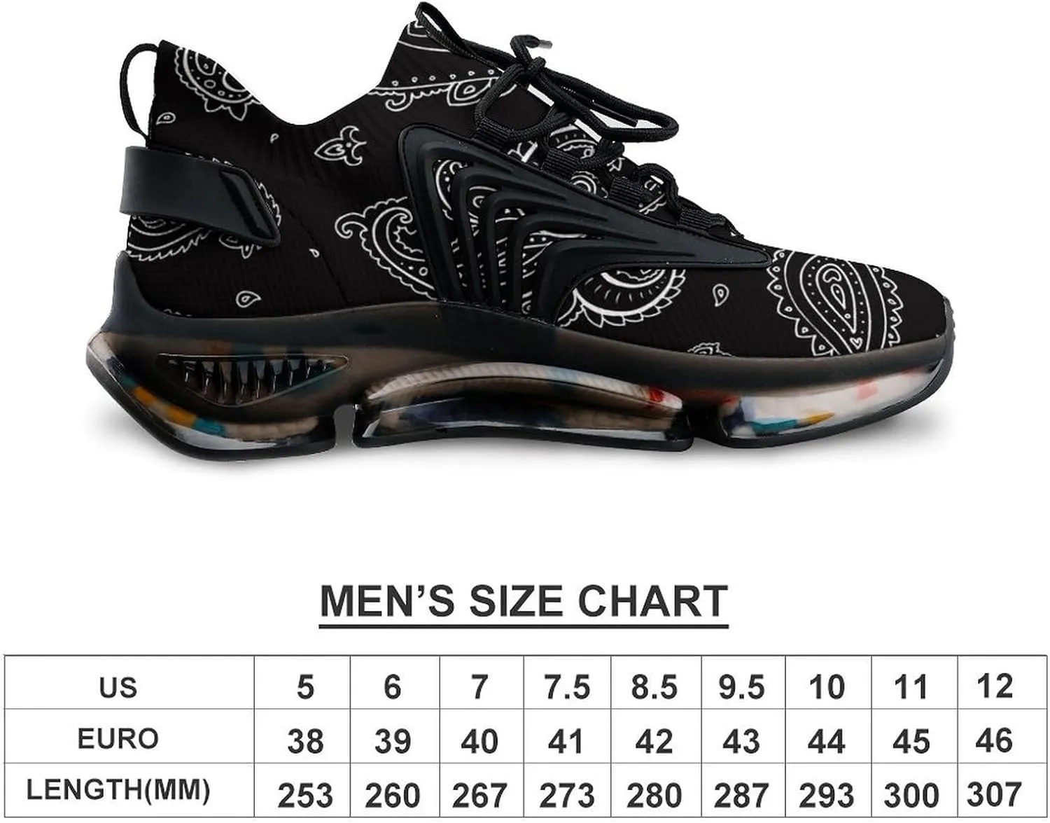Paisley Background Walking Shoes for Men Lightweight Tennis Fashion Elastic Sports Shoes Cushion Basketball Shoes