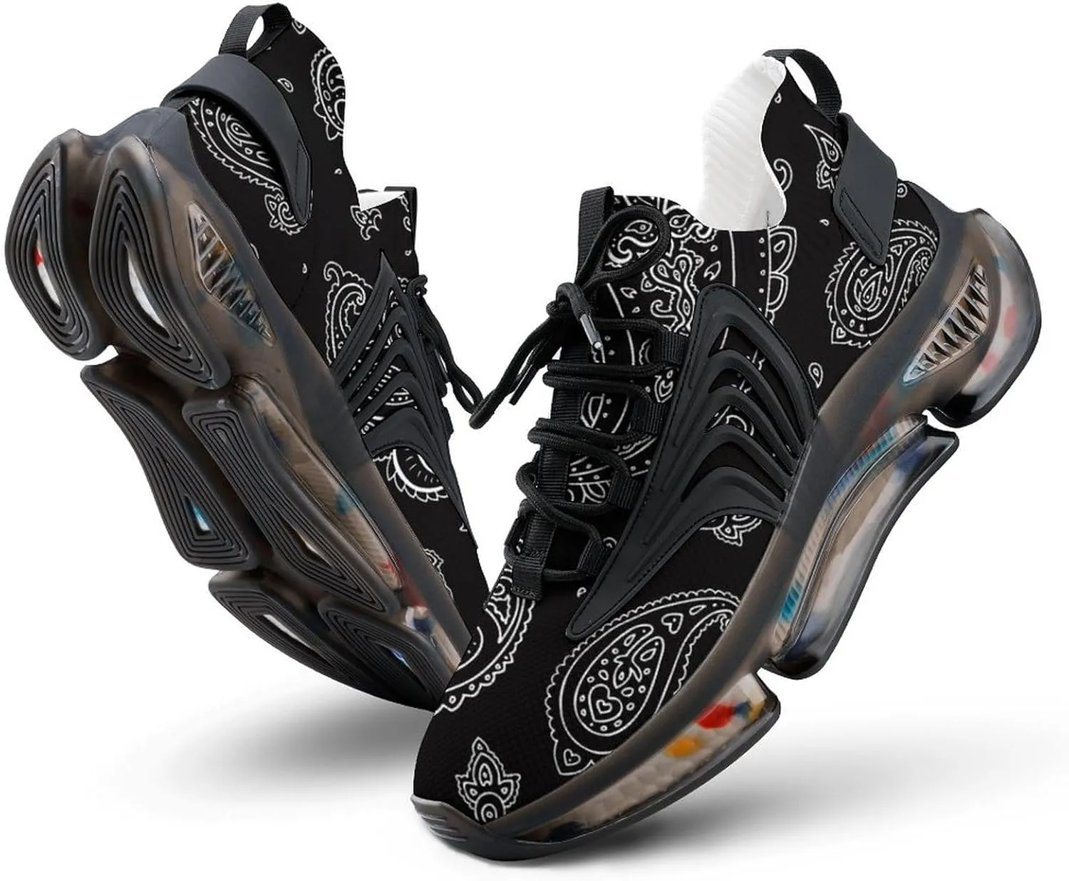 Paisley Background Walking Shoes for Men Lightweight Tennis Fashion Elastic Sports Shoes Cushion Basketball Shoes