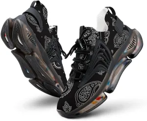 Paisley Background Walking Shoes for Men Lightweight Tennis Fashion Elastic Sports Shoes Cushion Basketball Shoes