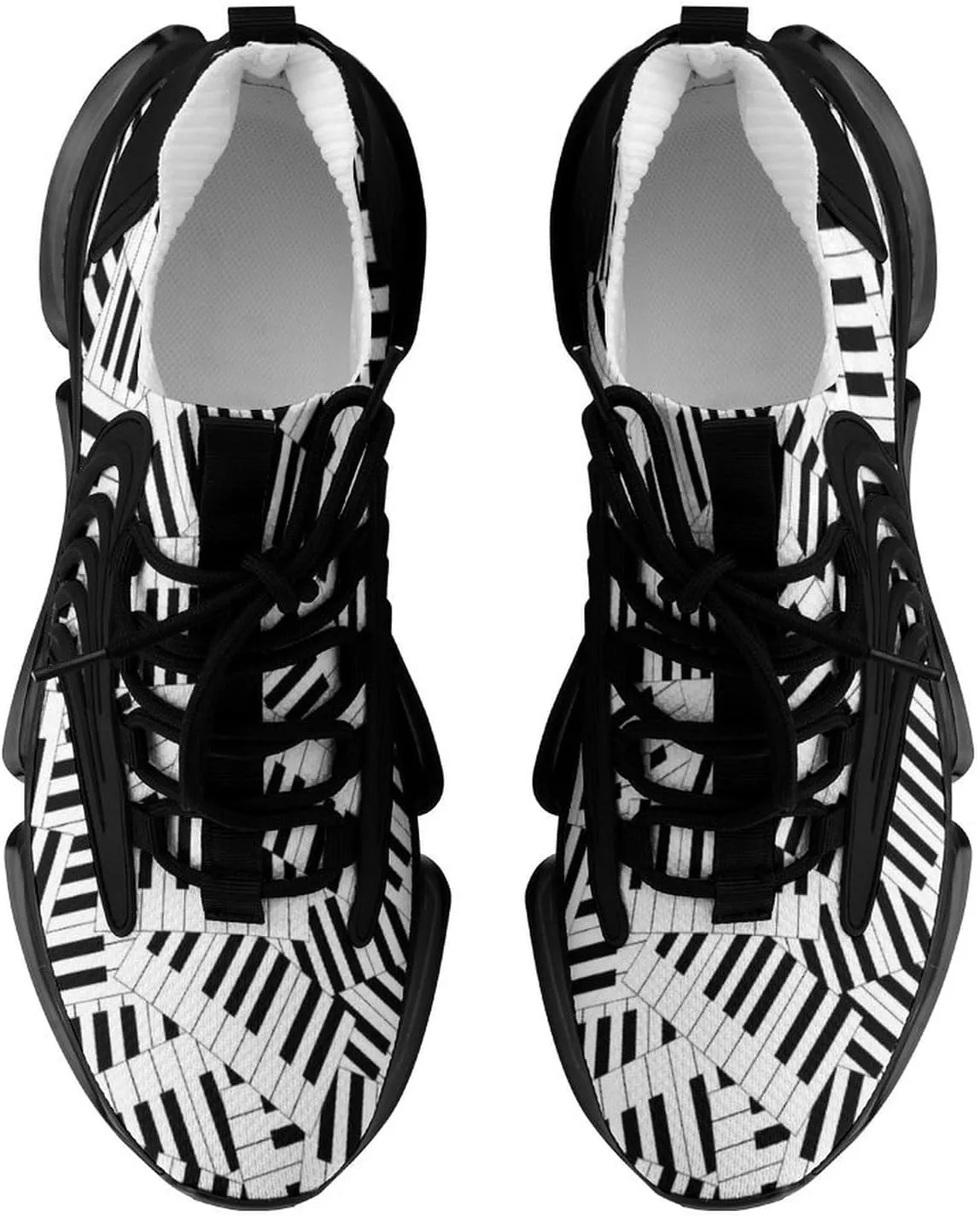 Piano Keyboard Walking Shoes for Men Lightweight Tennis Fashion Elastic Sports Shoes Cushion Basketball Shoes