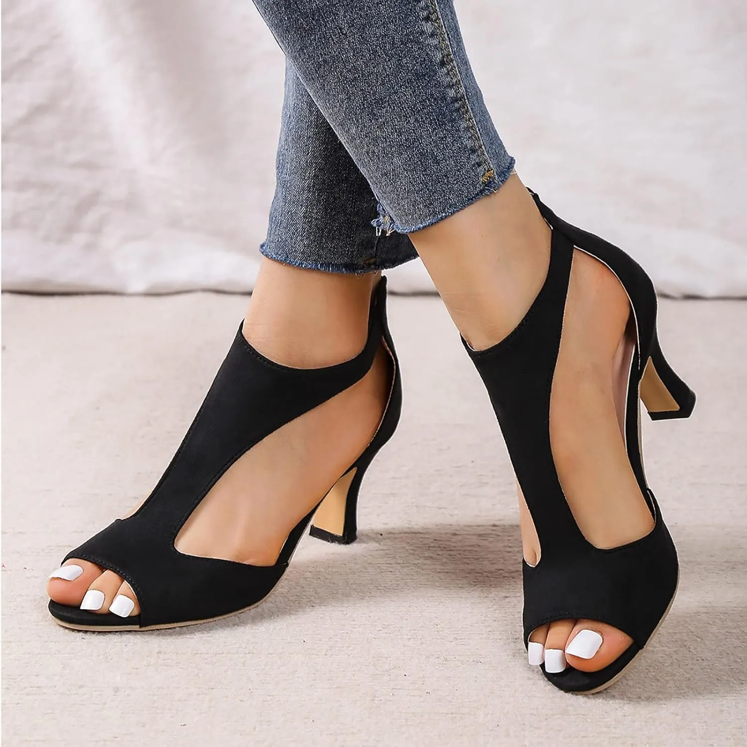 Platform Heels High Strappy Stiletto Open Toe Heel Wedding Bridal Prom Party Heeled Sandals Dress Shoes for Women Comfortable Sexy Fashion Heels (1-Black, 9.5)