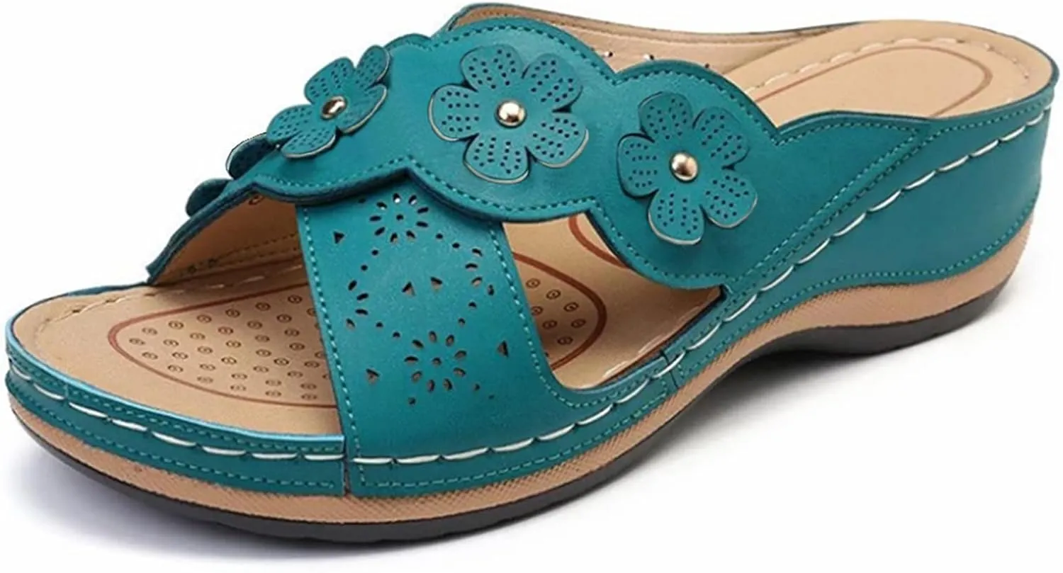 Platform Wedge Sandals Women Slip On Wedge Sandals for Women Dress Beach Shoes Low Wedge Dress Shoes