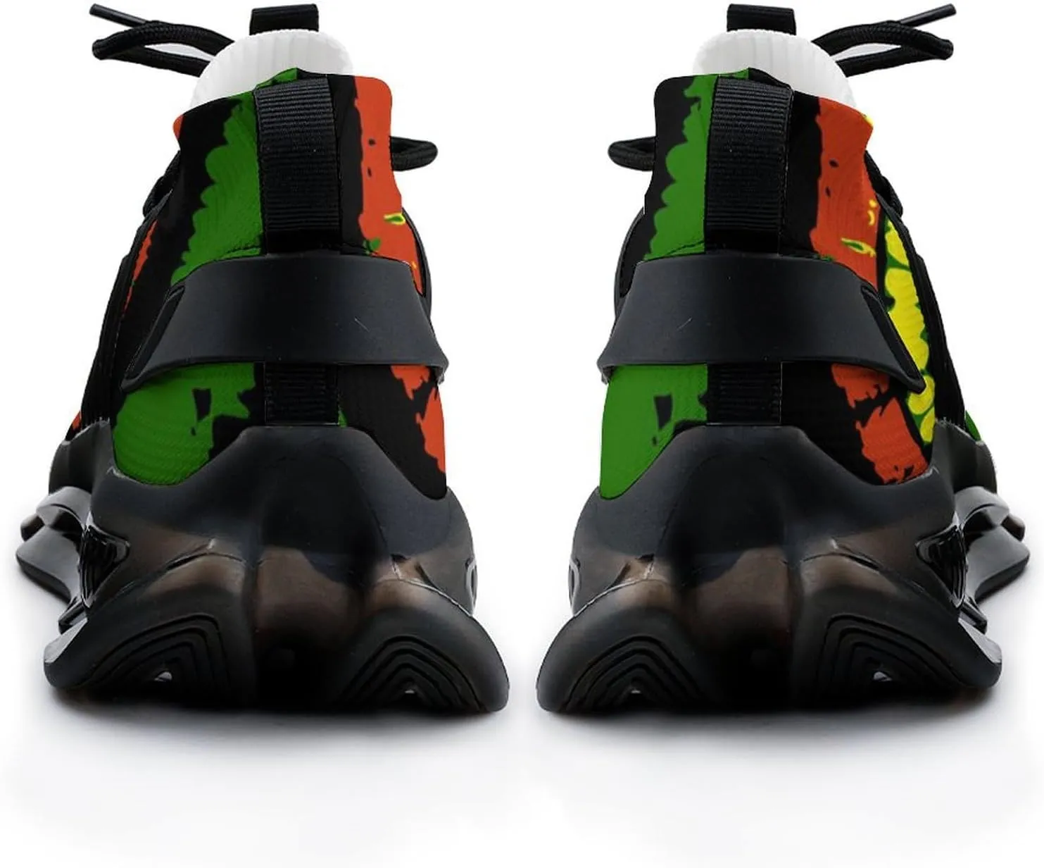 Rasta Tie Dye Sports Walking Shoes for Men Lightweight Tennis Fashion Elastic Sports Shoes Cushion Basketball Shoes