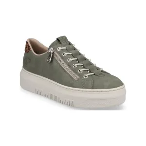 Rieker Leather platform trainer M1952-52 GREEN