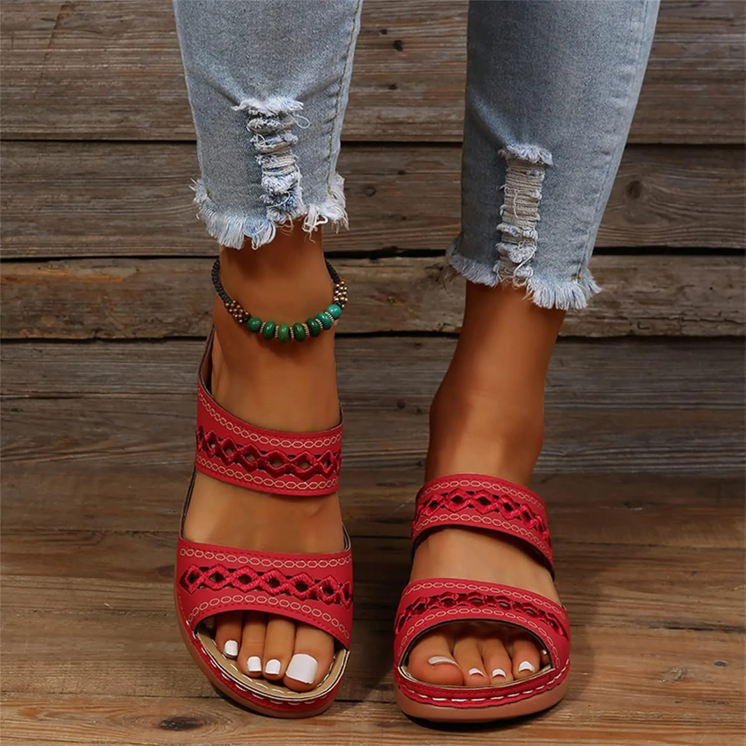 Sandals Women Dressy Summer Flat Island Cute Casual Beach Shoes Orthopedic Slippers Slip On Orthotic Flip Flops 2025