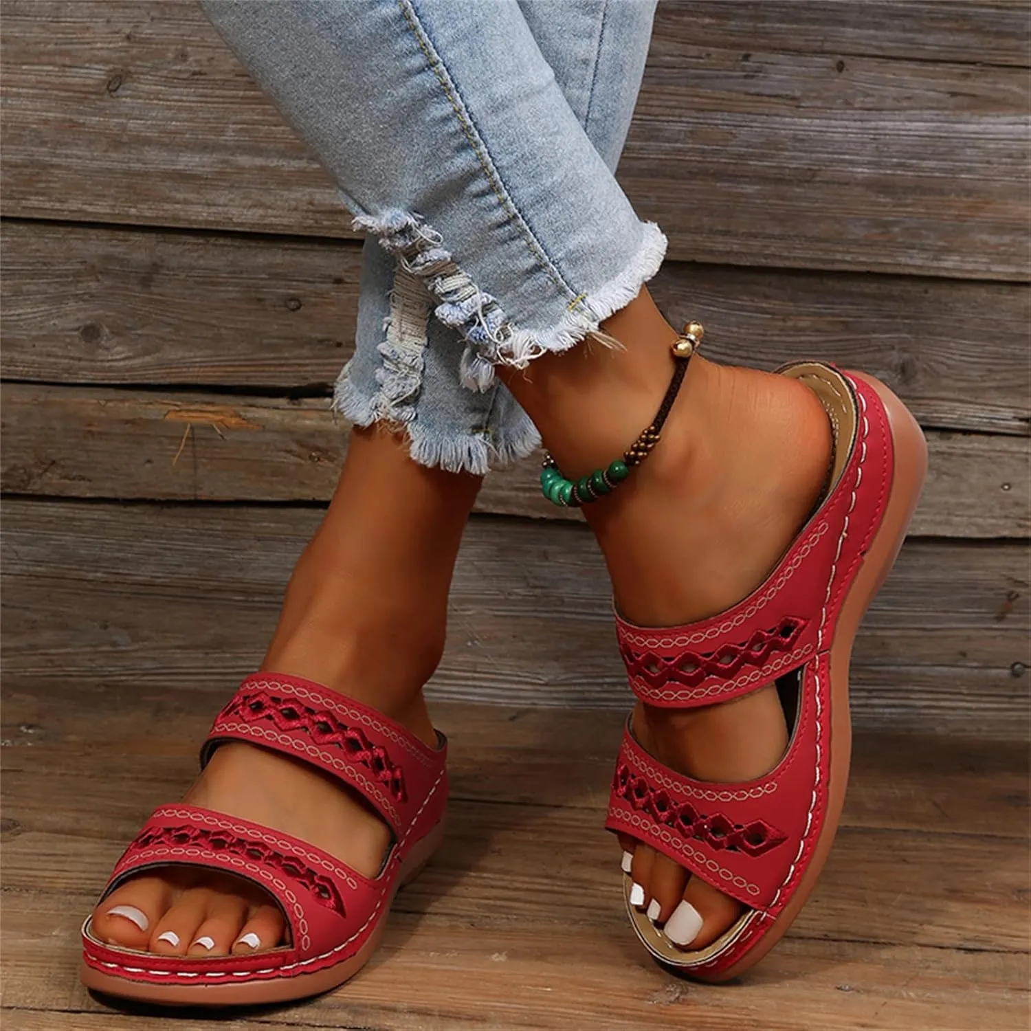 Sandals Women Dressy Summer Flat Island Cute Casual Beach Shoes Orthopedic Slippers Slip On Orthotic Flip Flops 2025