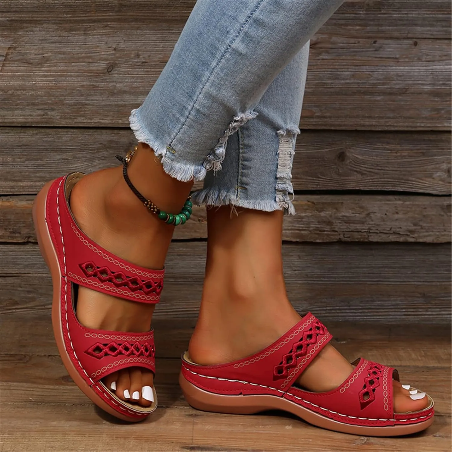 Sandals Women Dressy Summer Flat Island Cute Casual Beach Shoes Orthopedic Slippers Slip On Orthotic Flip Flops 2025
