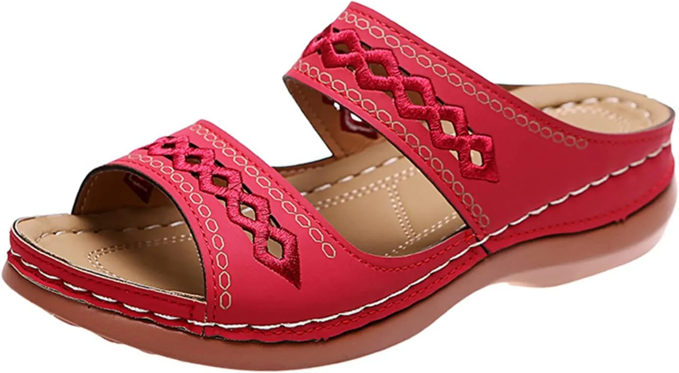 Sandals Women Dressy Summer Flat Island Cute Casual Beach Shoes Orthopedic Slippers Slip On Orthotic Flip Flops 2025