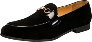 Santimon Loafers for Men Moccasin Shoes Horsebit Loafers Slip On Comfortable Office Work Fashion Dress Shoes for Men