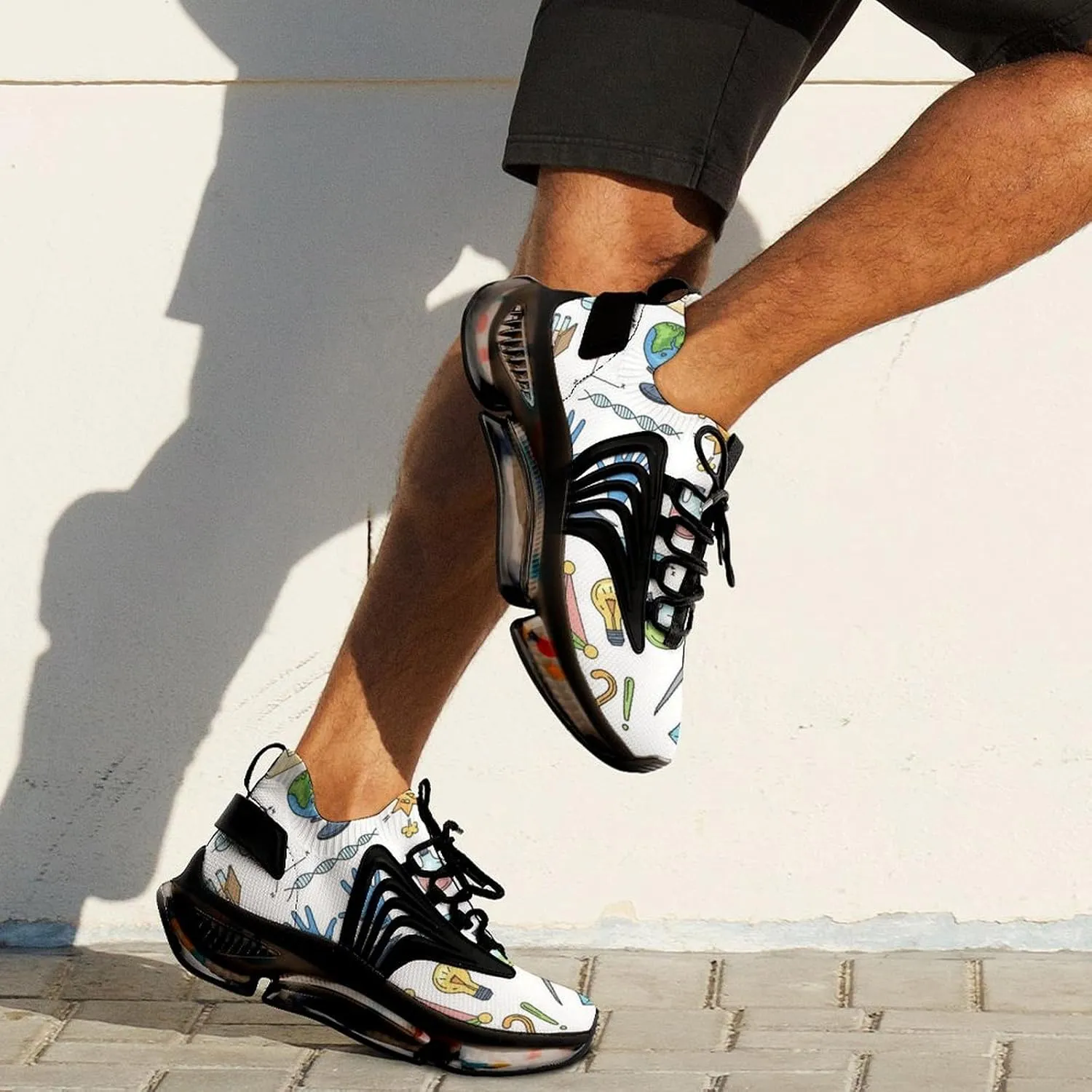 Science Or Chemistry Elements Walking Shoes for Men Lightweight Tennis Fashion Elastic Sports Shoes Cushion Basketball Shoes