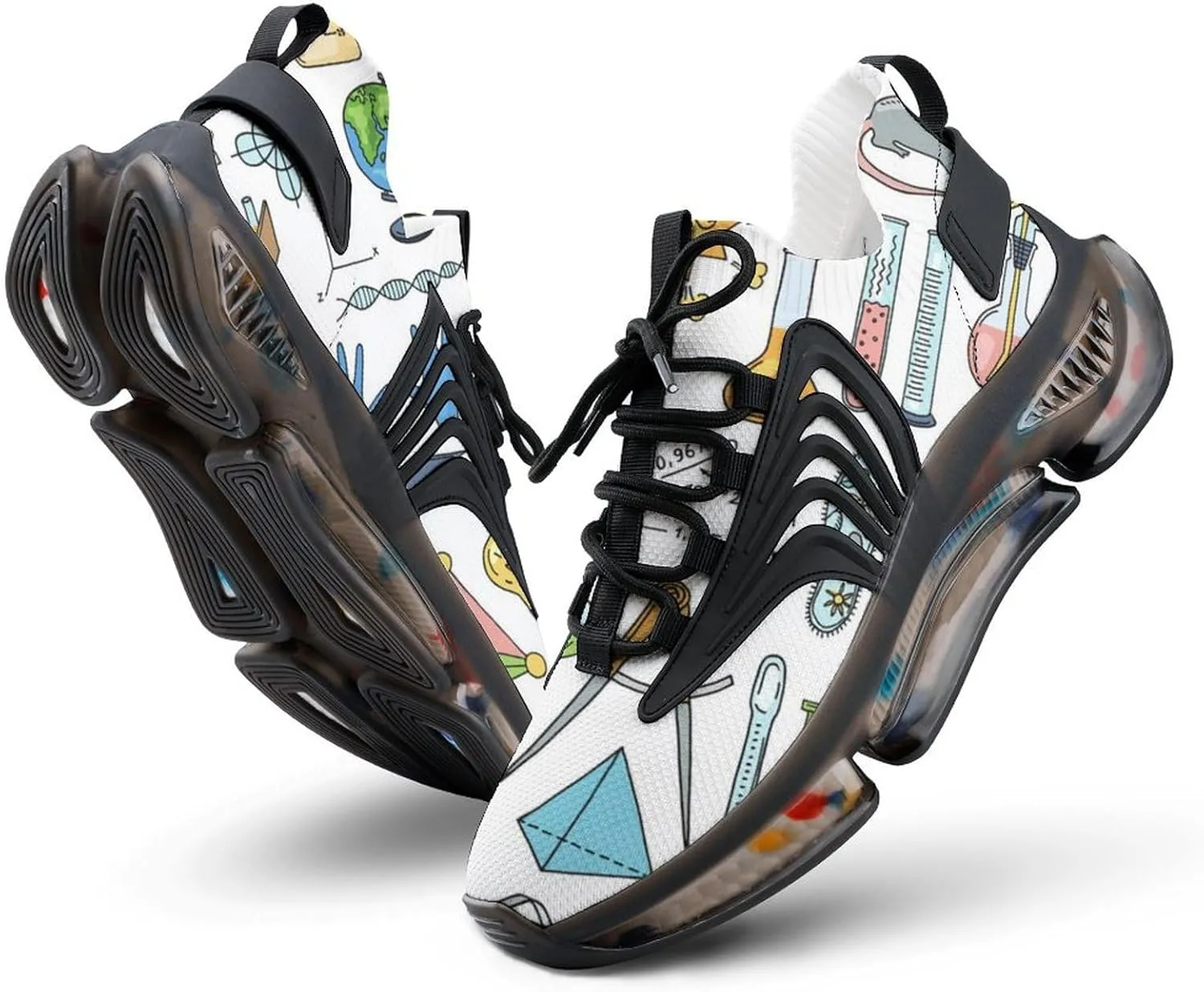 Science Or Chemistry Elements Walking Shoes for Men Lightweight Tennis Fashion Elastic Sports Shoes Cushion Basketball Shoes