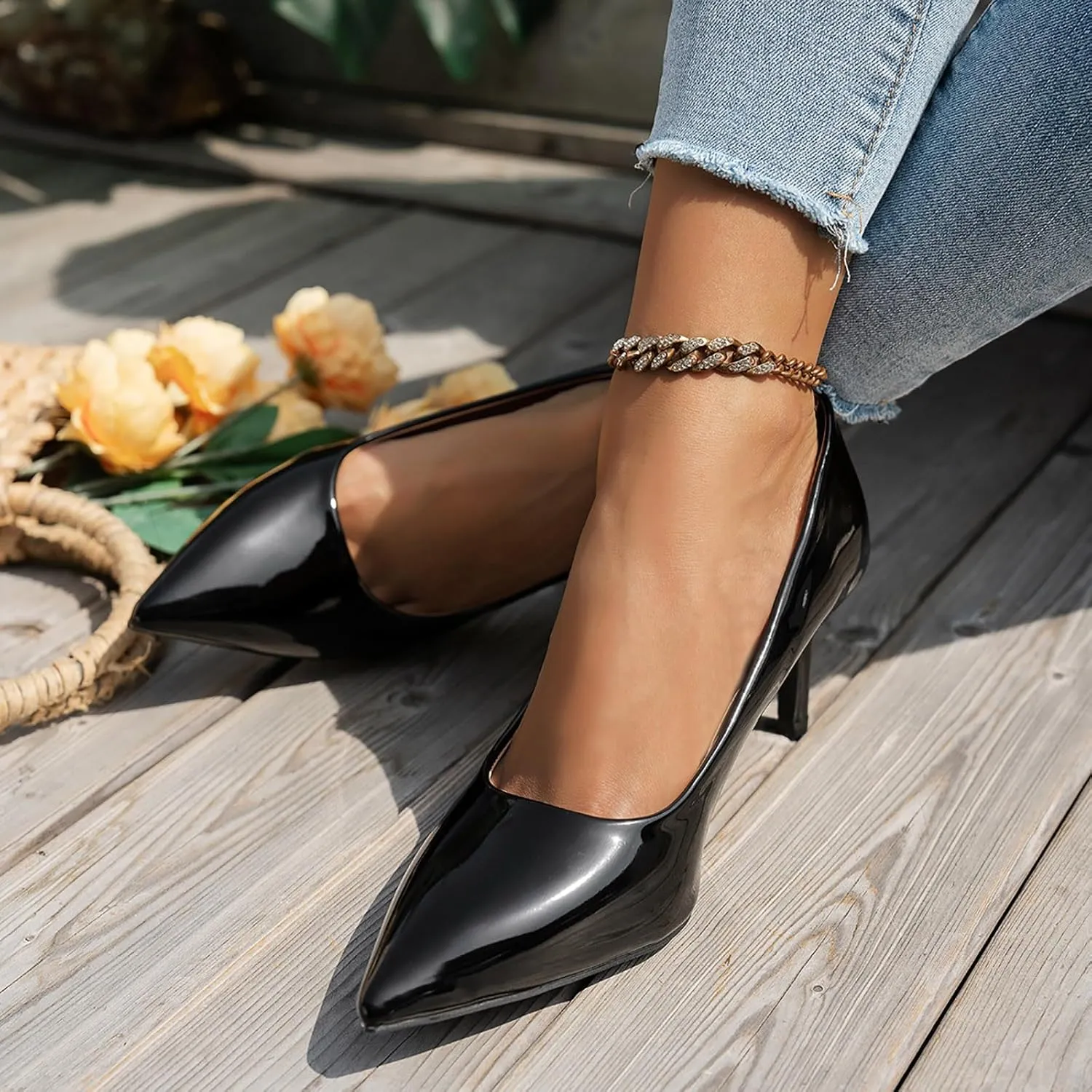 Sexy Casual Dress Shoes High Heels Closed Toe Heels Women's Stiletto Pointed Toe Dress Shoes Wedding Prom Bridal Work