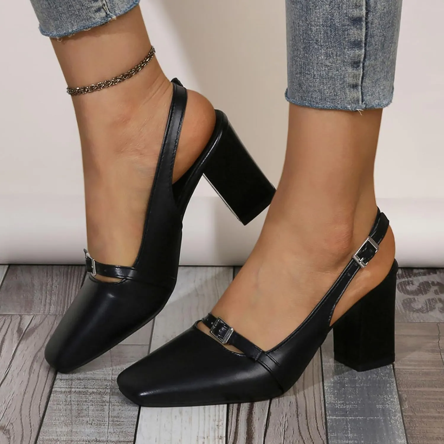 Sexy Casual Dress Shoes Square Toe Open Toe Sandals for Women New Spring and Summer Fairy with Skirts Single Shoes with