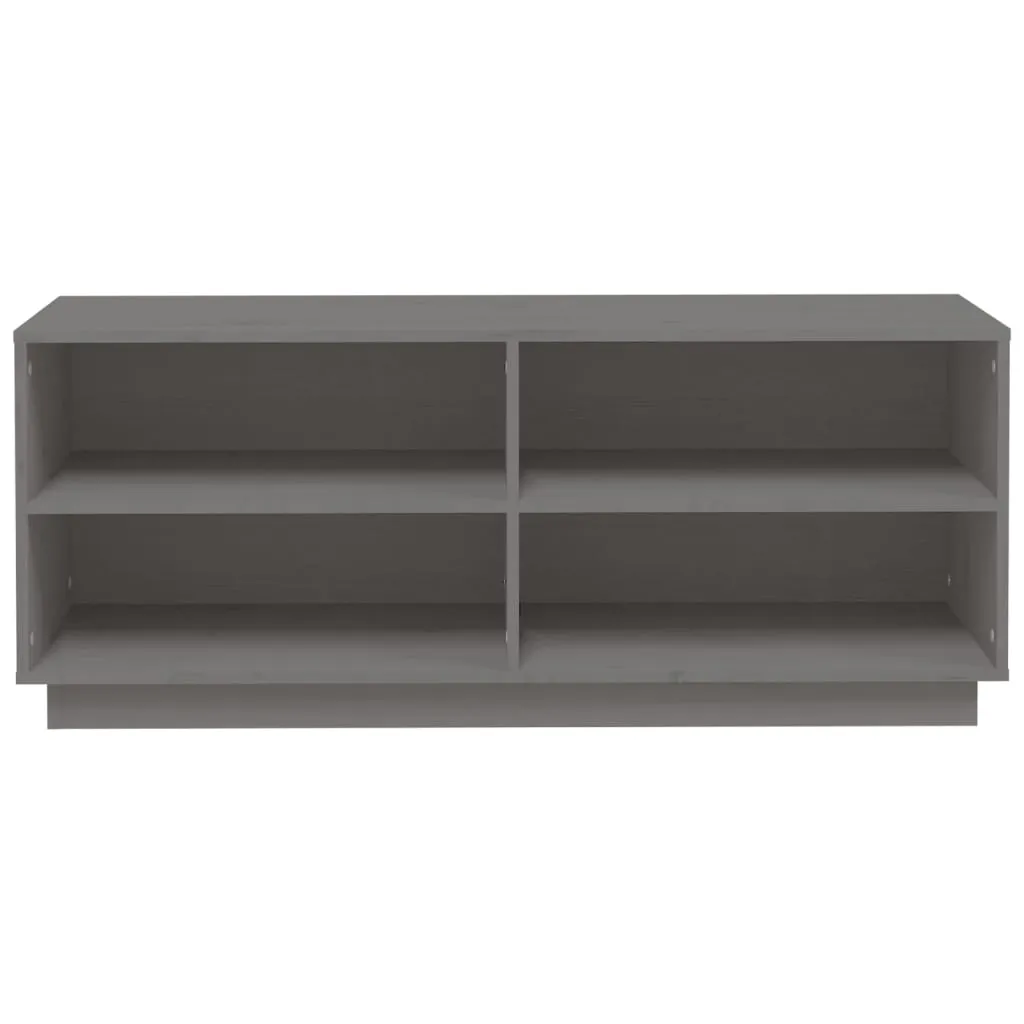 Shoe Cabinet Grey 110x34x45 cm Solid Wood Pine
