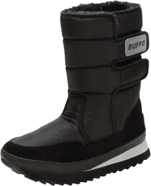 Snow Boots Slip Waterproof Outdoor Shoes Winter Snow Boots Warm Comfortable Shoes for Men Hiking Work Boots (Black, 8.50)