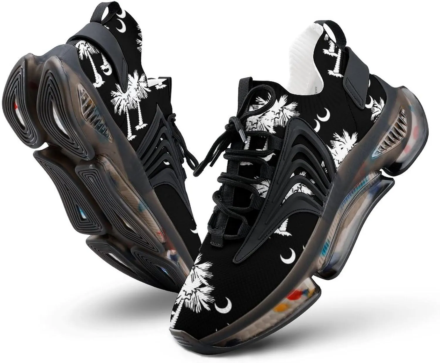 South Carolina Palmetto Moon Walking Shoes for Men Lightweight Tennis Fashion Elastic Sports Shoes Cushion Basketball Shoes