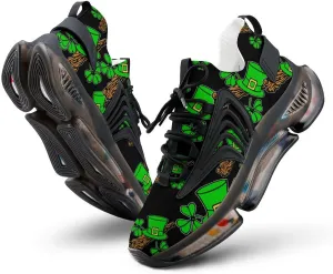 St Patrick's Day Walking Shoes for Men Lightweight Tennis Fashion Elastic Sports Shoes Cushion Basketball Shoes