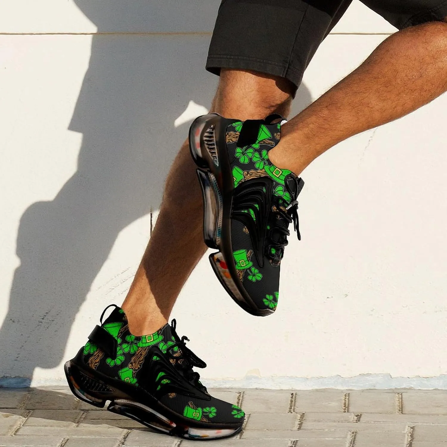 St Patrick's Day Walking Shoes for Men Lightweight Tennis Fashion Elastic Sports Shoes Cushion Basketball Shoes