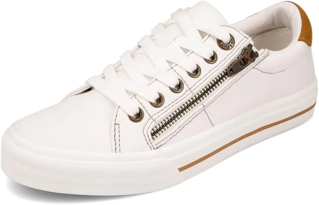 Taos Z Soul Womens Sneaker - Stylish Platform Sneaker with Removable Footbed, Arch Support, Premium Cushioning, Lace-Up Adjustability, and Easy Access Zipper