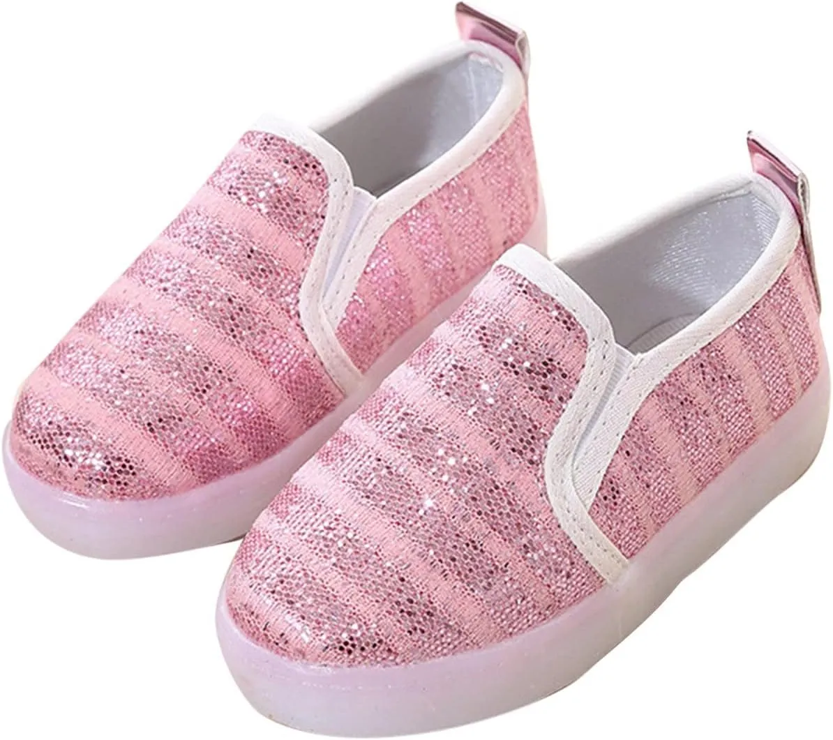 Toddler Girls Boys Canvas Shoes Slip On Light Up Shoes Casual Lazy Loafers for Infant Toddler Noisy Shoes for Kids