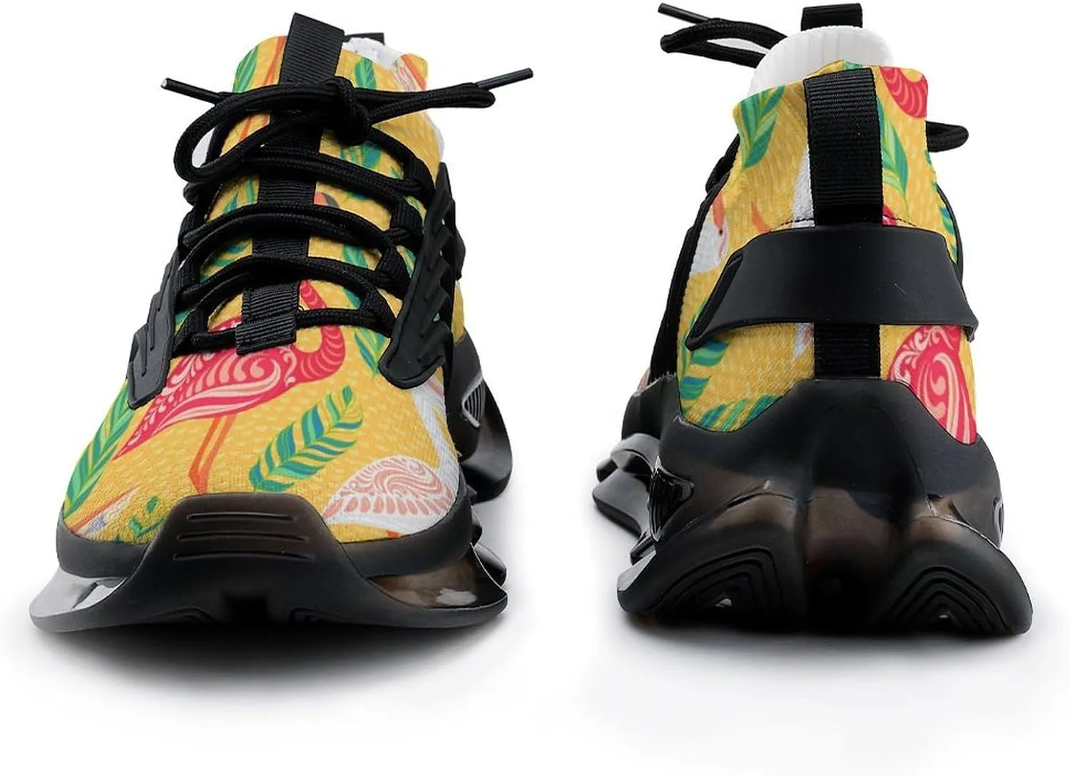 Tropical Flamingos Pelicans Walking Shoes for Men Lightweight Tennis Fashion Elastic Sports Shoes Cushion Basketball Shoes