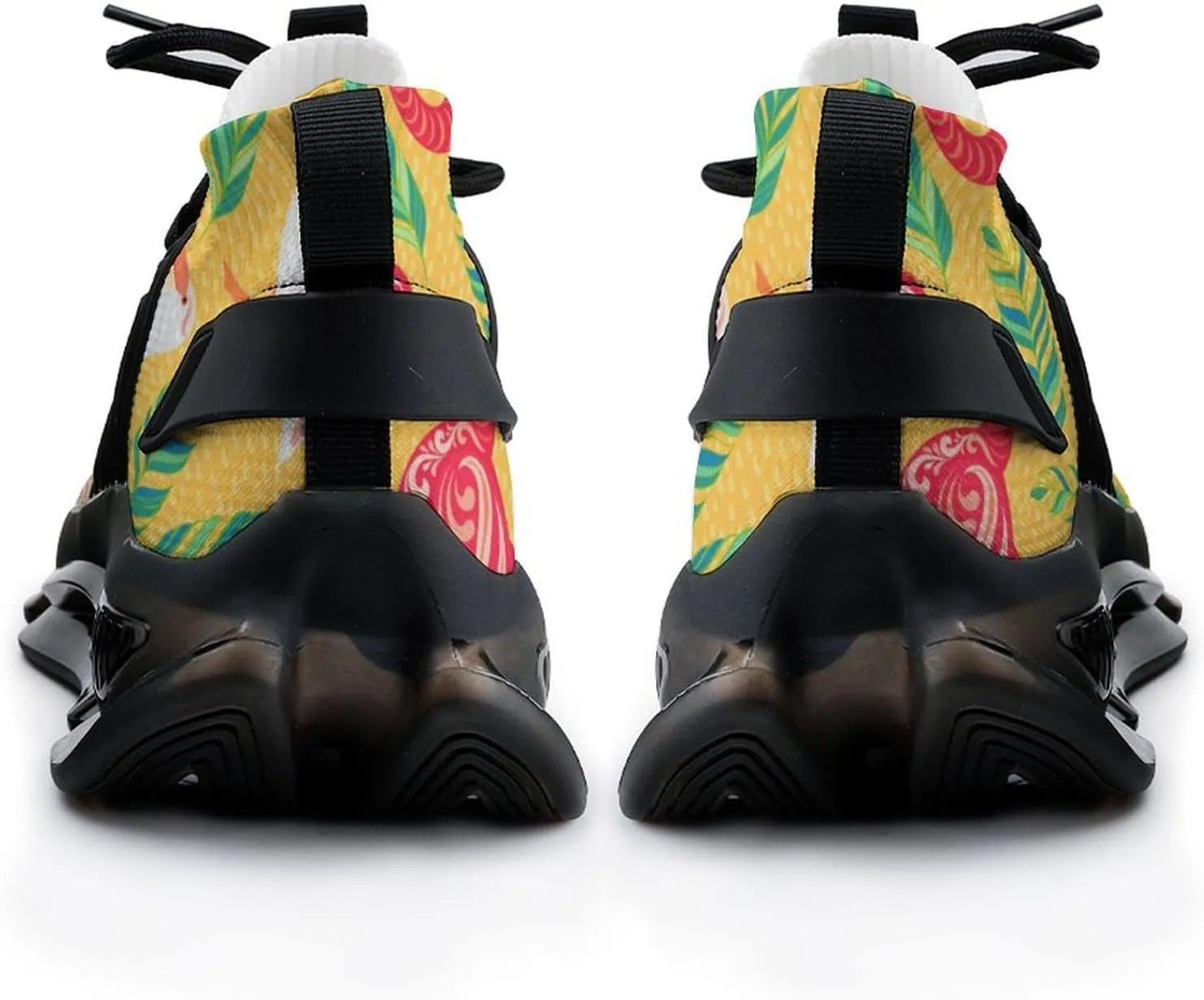 Tropical Flamingos Pelicans Walking Shoes for Men Lightweight Tennis Fashion Elastic Sports Shoes Cushion Basketball Shoes