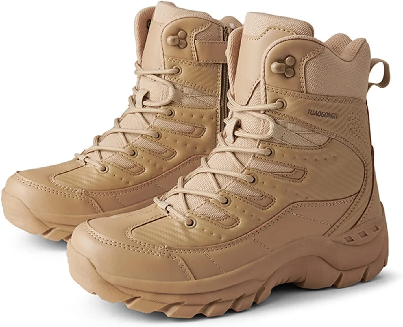 Waterproof Tactical Boot,Trekking Backpacking Boots,Military Tactical Work Boots,Outdoor Hiking Backpacking Boots,High Hiking Boots, for Men and Women,Sand,39