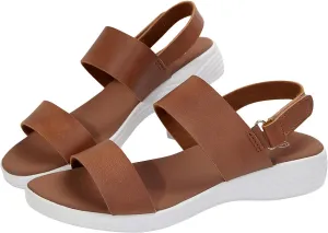 Women Solid Thick Strappy Sandals Hook and Loop Casual Summer Shoe Orthopedic Spring Comfy Sandal Arch Support Shoes