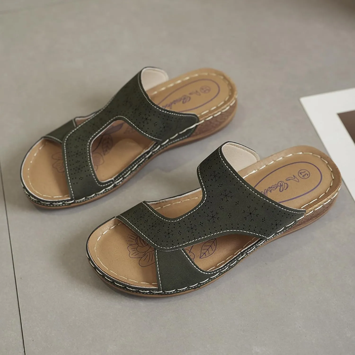 Women's Arch Support Wedge Sandals Women's Ankle Strap Low Wedge Sandal Orthopedic Sandals with Arch Support