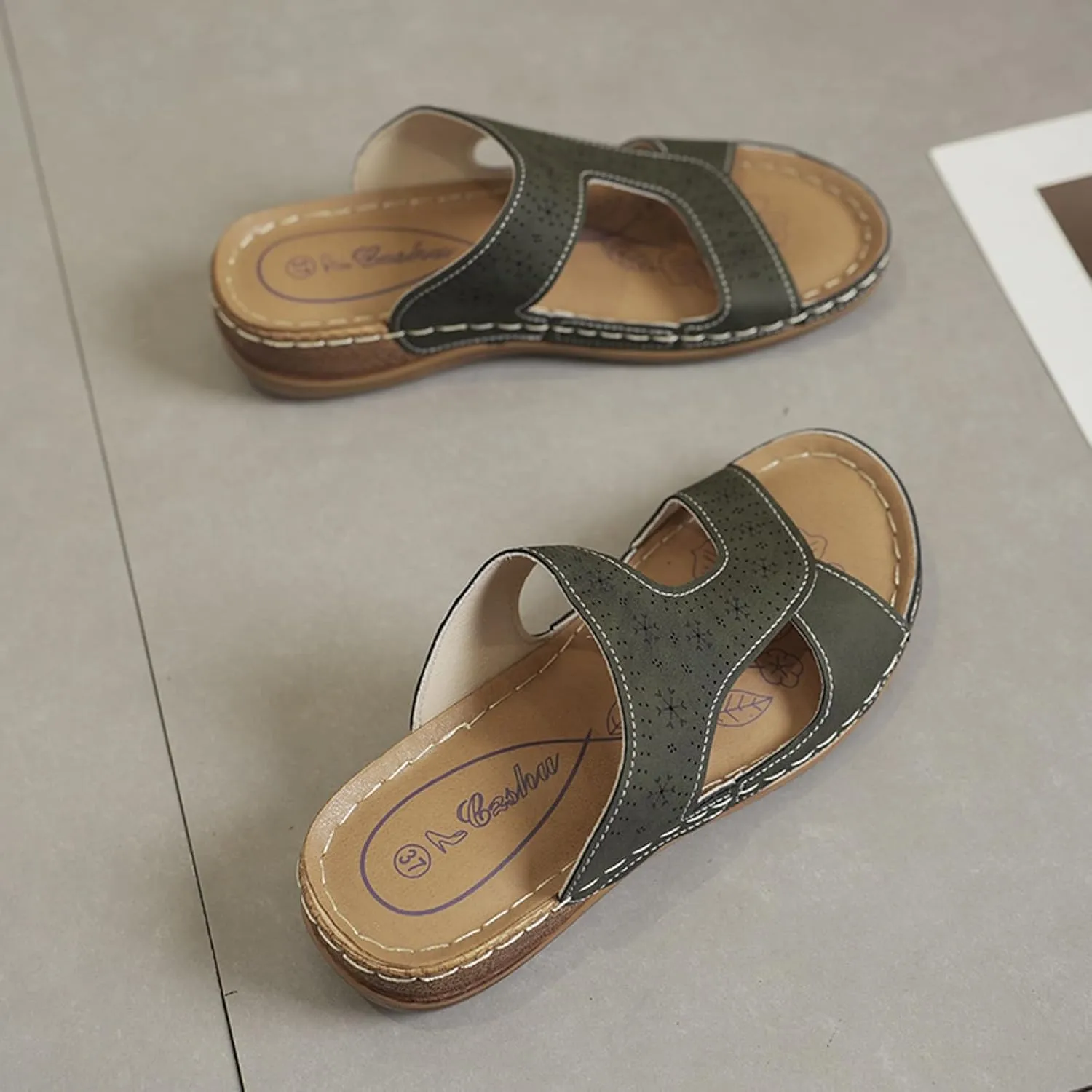 Women's Arch Support Wedge Sandals Women's Ankle Strap Low Wedge Sandal Orthopedic Sandals with Arch Support