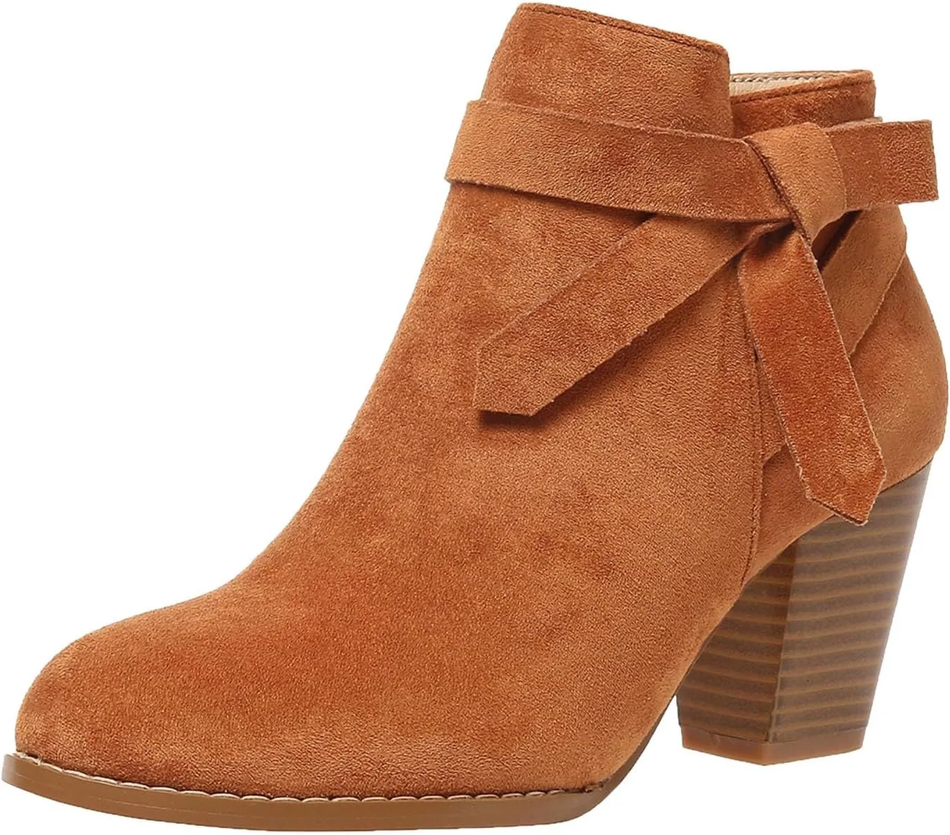 Womens Boots Ankle Heels Winter and Fall Boots for Women 2024 Trendy Pointed Toe Chunky Heel Boots Pull On Booties