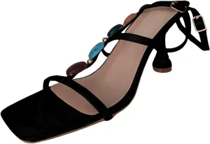 Women's Dress Shoes Toe Heels for Women Sexy 3 Inches Stiletto High Heels for Women Dressy Slip On Comfortable Wide