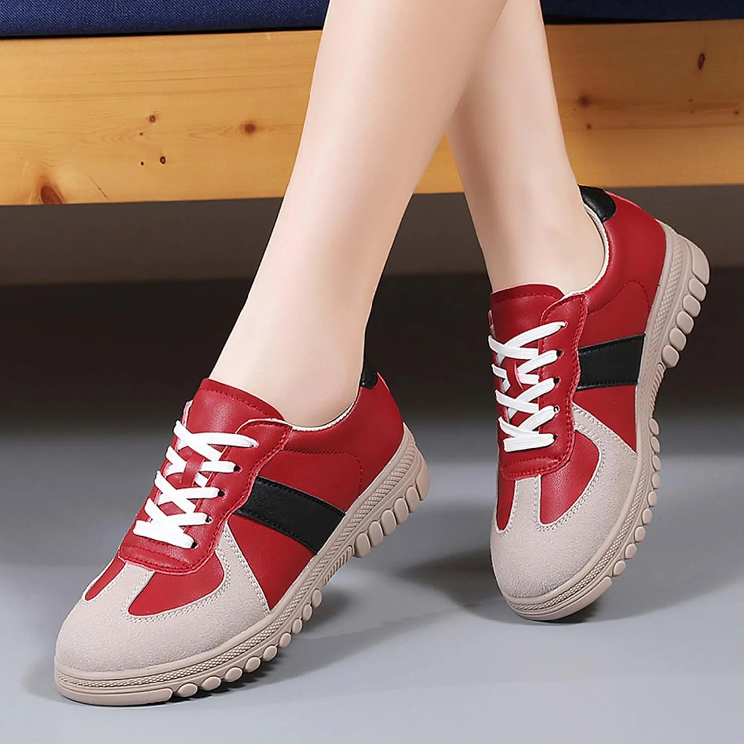 Women's Five Colored Lace Up Low Cut Skateboard Shoes, Anti Slip, Wear-Resistant, Soft Sports Shoes, Fashionable Short Distance Running Shoes, Winter Breathable Casual Shoes