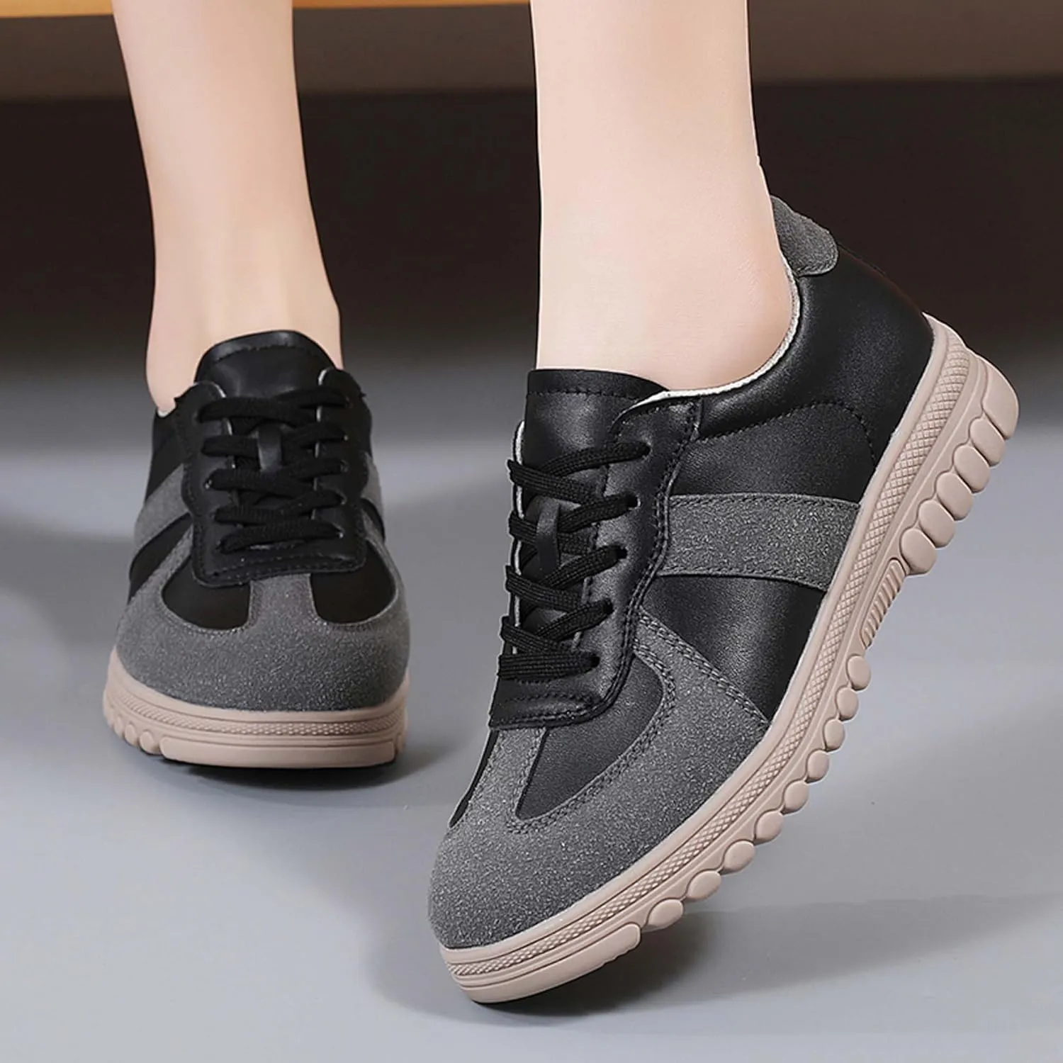 Women's Five Colored Lace Up Low Cut Skateboard Shoes, Anti Slip, Wear-Resistant, Soft Sports Shoes, Fashionable Short Distance Running Shoes, Winter Breathable Casual Shoes