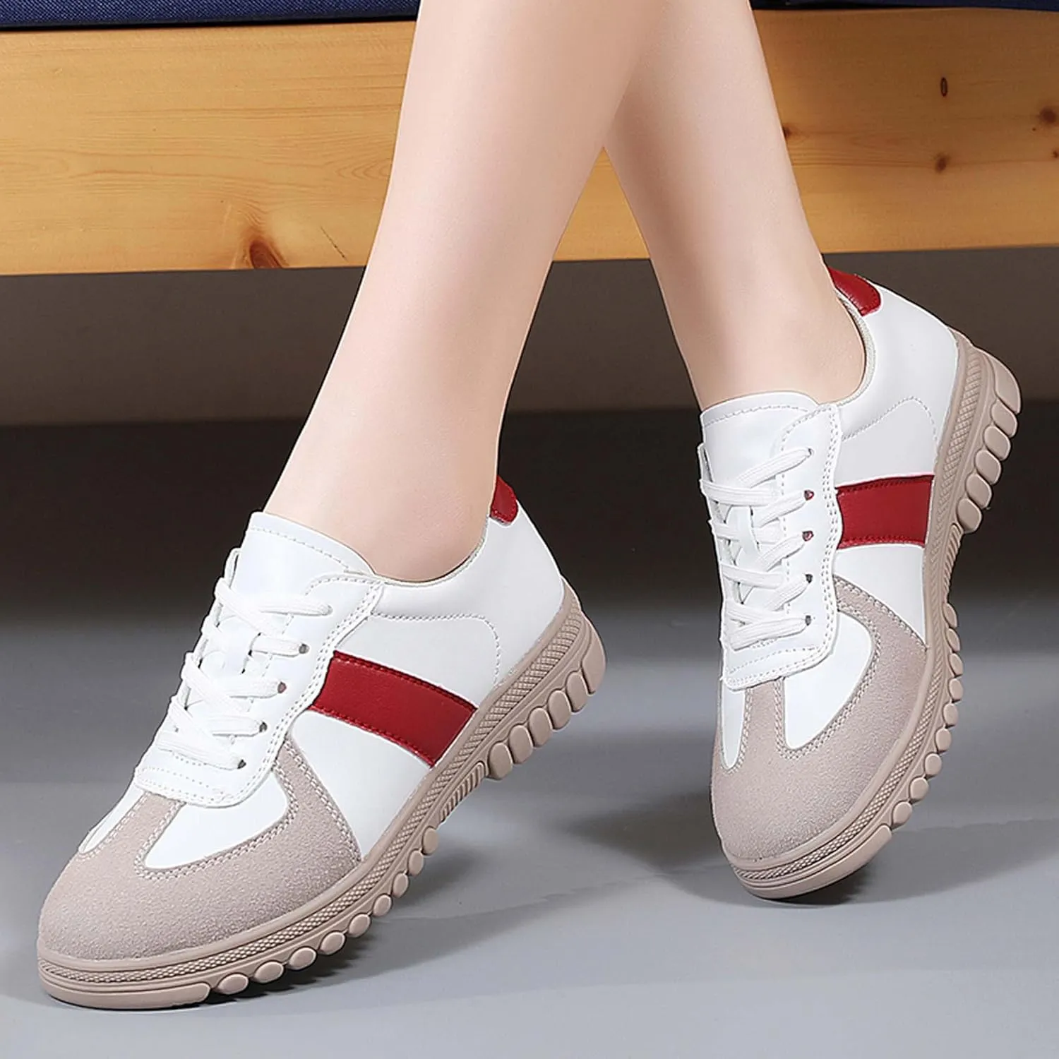 Women's Five Colored Lace Up Low Cut Skateboard Shoes, Anti Slip, Wear-Resistant, Soft Sports Shoes, Fashionable Short Distance Running Shoes, Winter Breathable Casual Shoes