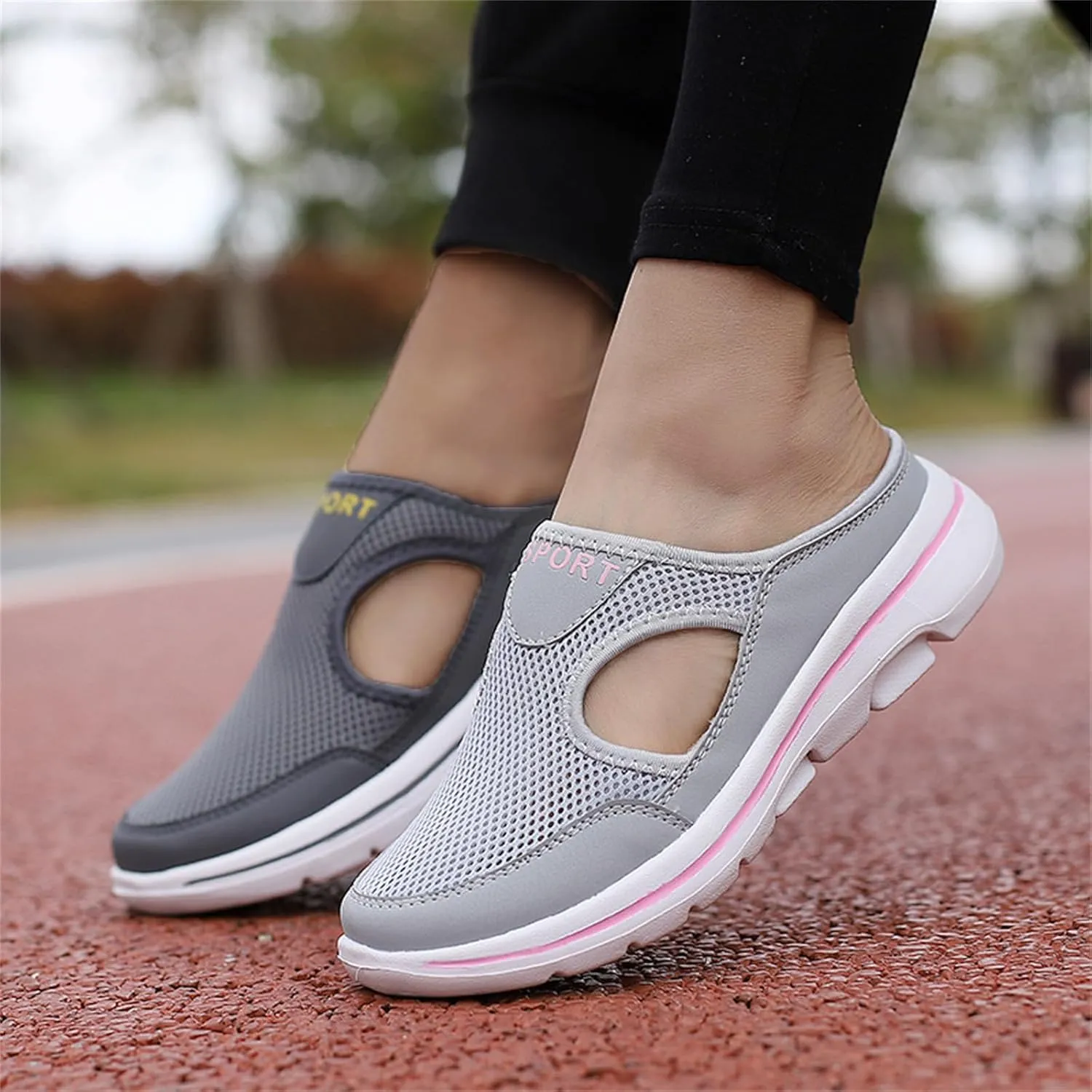 Womens Orthopedic Shoes Slip On Mules Diabetic Breathable Arch Support Wedge Platform Slippers Air Cushion Slip-On Walking Shoes Casual Loafer Sandals