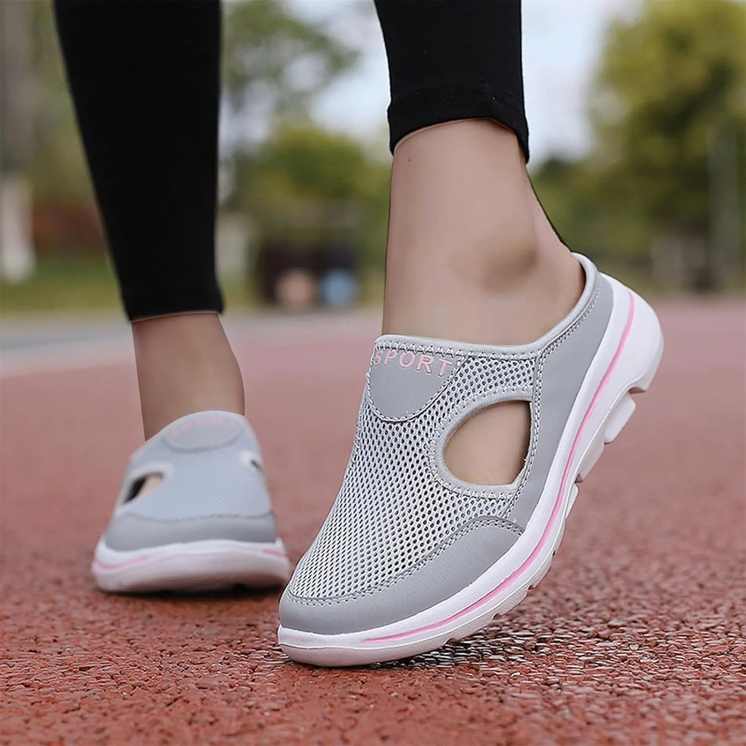 Womens Orthopedic Shoes Slip On Mules Diabetic Breathable Arch Support Wedge Platform Slippers Air Cushion Slip-On Walking Shoes Casual Loafer Sandals