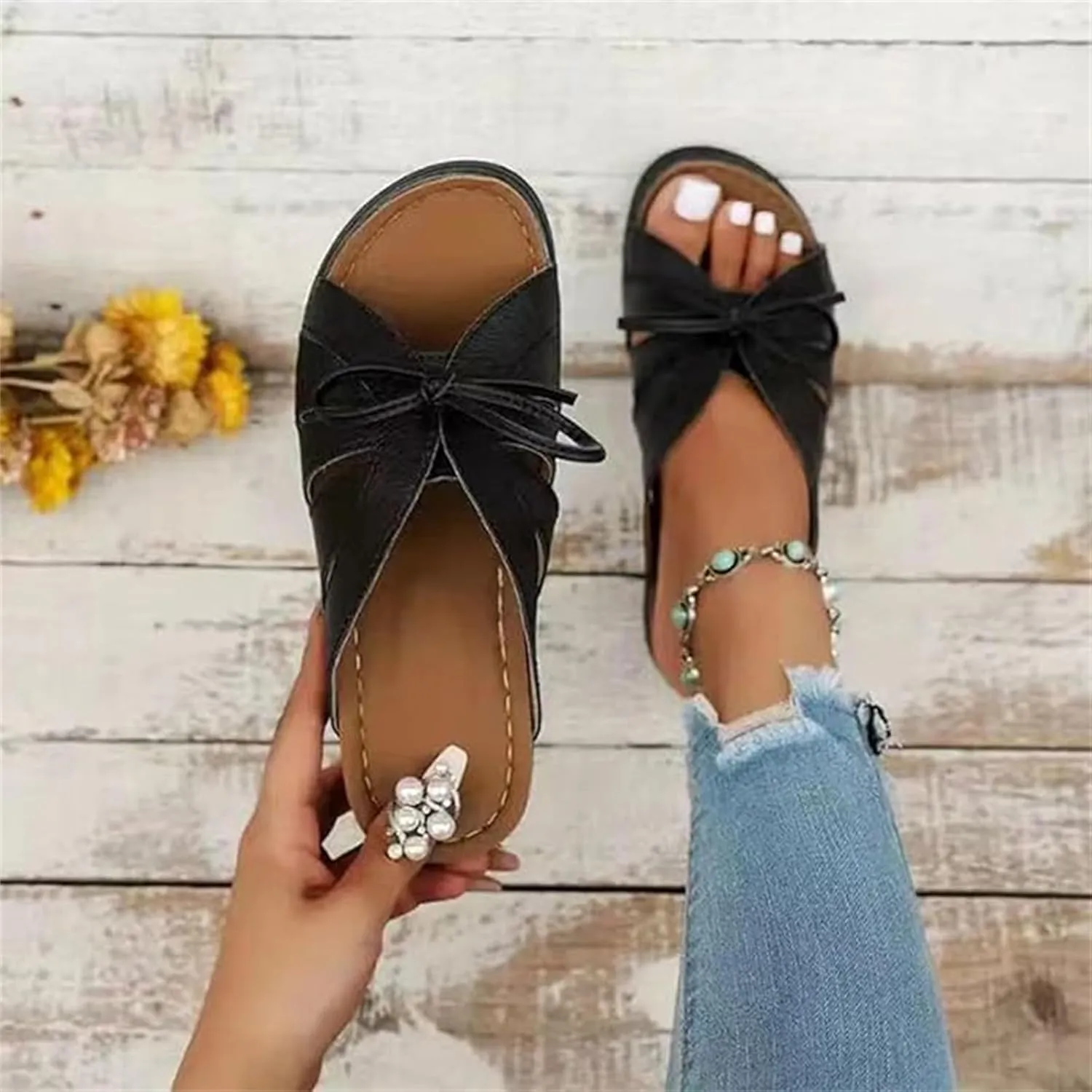 Women's Sandals Comfortable Cute Orthotic Flips Flops Arch Support for Flat feet Walking Beach Orthopedic Slippers Slides