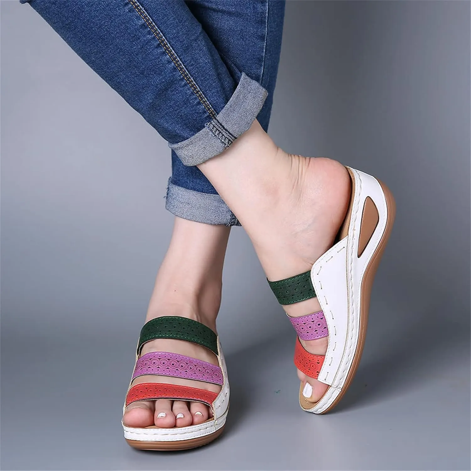Womens Sandals Comfortable Support Orthotic Flips Flops Flat feet Orthopedic Slippers Slides Plantar Fasciitis Walking Shoes