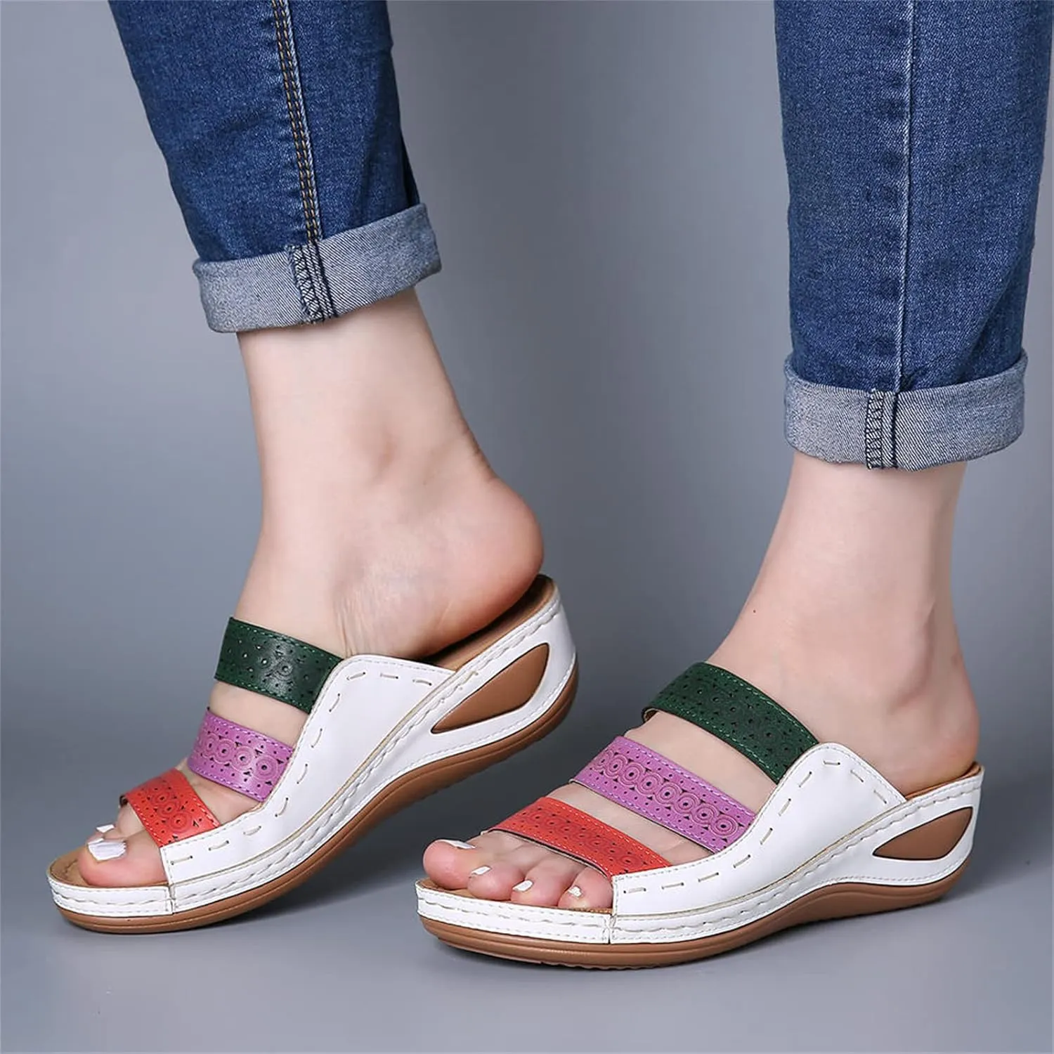 Womens Sandals Comfortable Support Orthotic Flips Flops Flat feet Orthopedic Slippers Slides Plantar Fasciitis Walking Shoes