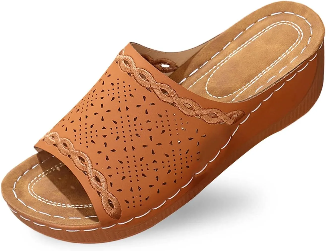 Women's Sandals Orthopedic Wedge Sandals Wide Width Lightweight Slippers Arch Support Sandals Summer Walking Shoes
