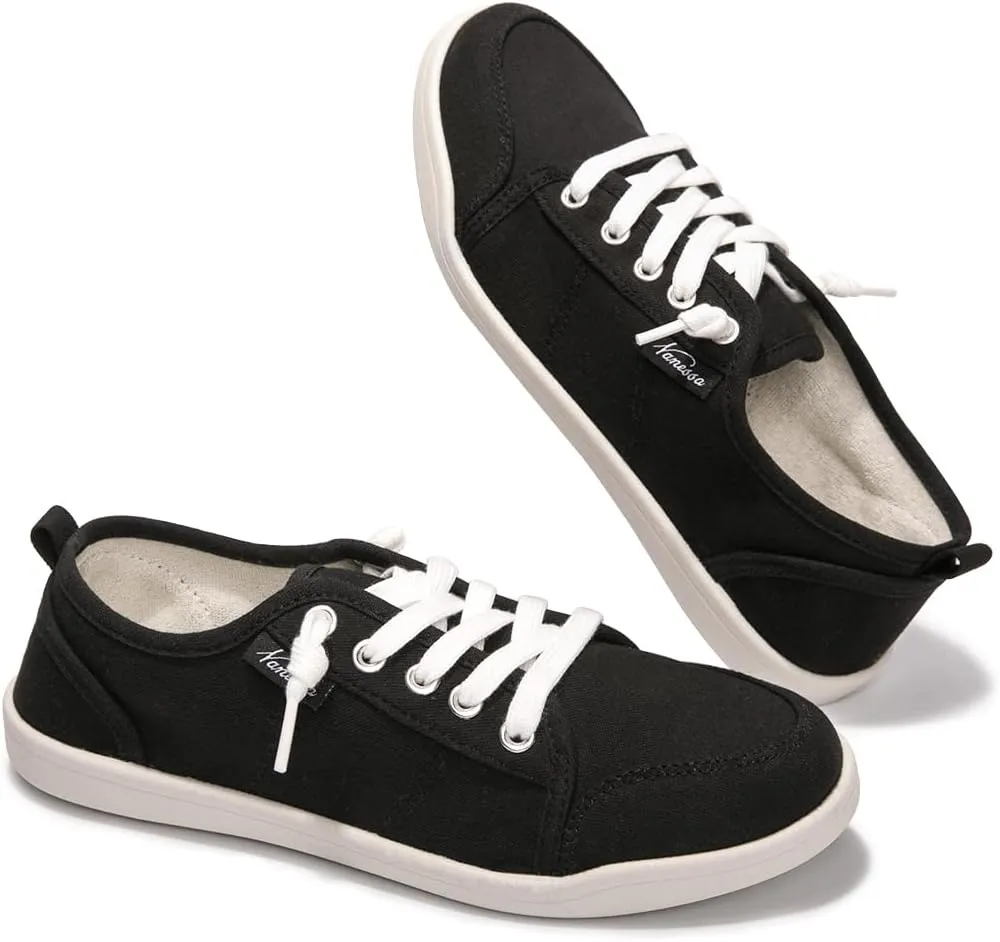 Womens Slip On Shoes, Casual Boat Loafer Shoes with Arch Support, Canvas Walking Sneakers for Women with Non Slip Rubber Outsole
