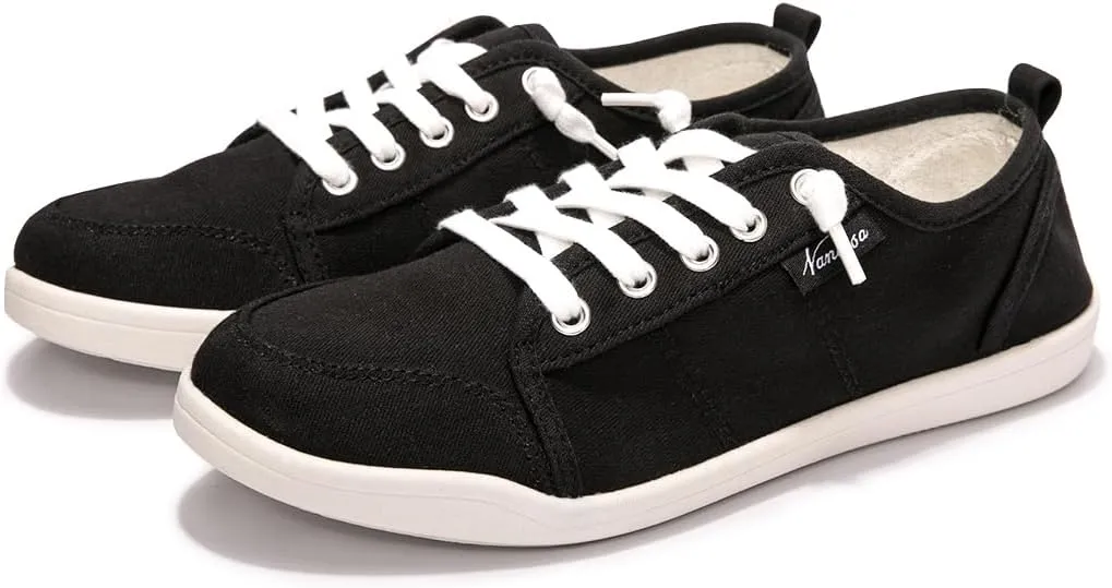 Womens Slip On Shoes, Casual Boat Loafer Shoes with Arch Support, Canvas Walking Sneakers for Women with Non Slip Rubber Outsole