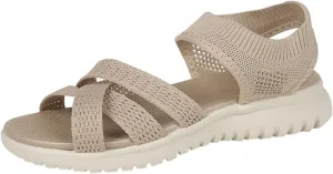 Women's Summer Sandals Mesh Breathable Light And Comfortable Fish Mouth One Line Chunky Sandals for Women Closed Toe