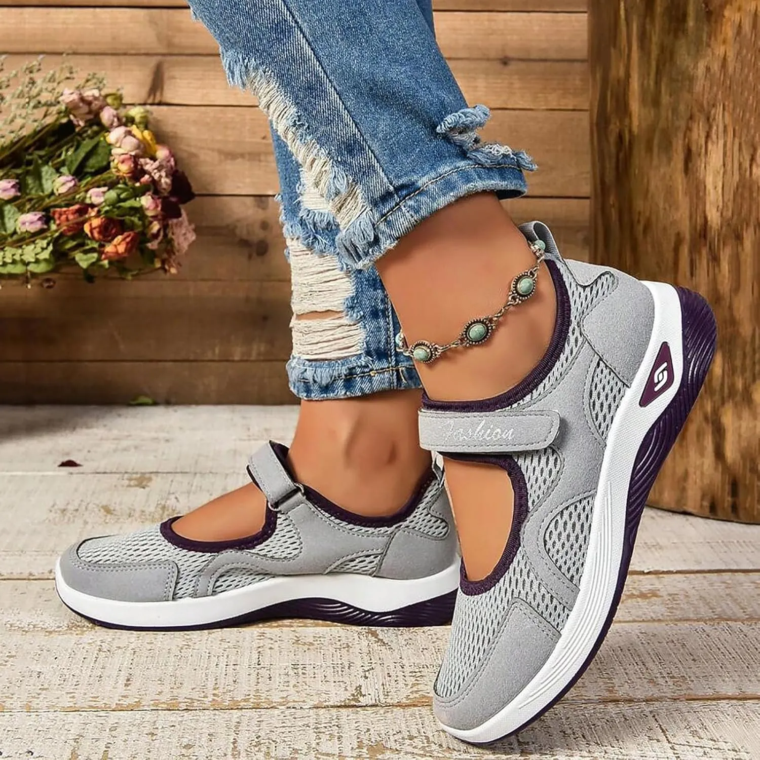 Womens Walking Shoes Walking Shoes Mesh Breathable Women's Woven Orthopedic Breathable Soft Shoes Womens Running