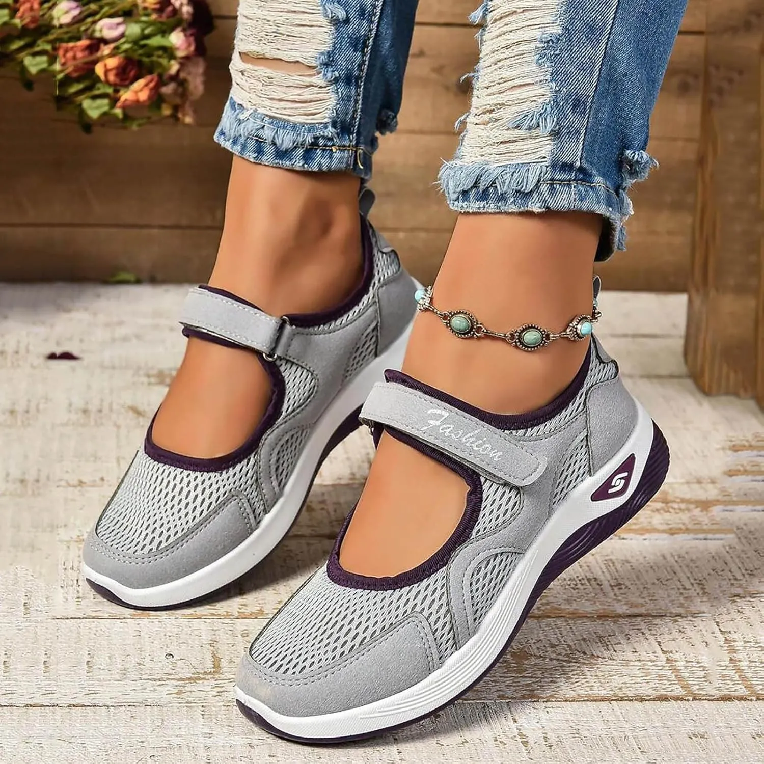 Womens Walking Shoes Walking Shoes Mesh Breathable Women's Woven Orthopedic Breathable Soft Shoes Womens Running
